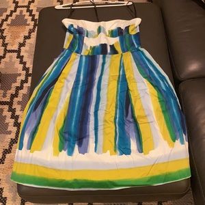 Calvin Klein Strapless Blue and Green Dress